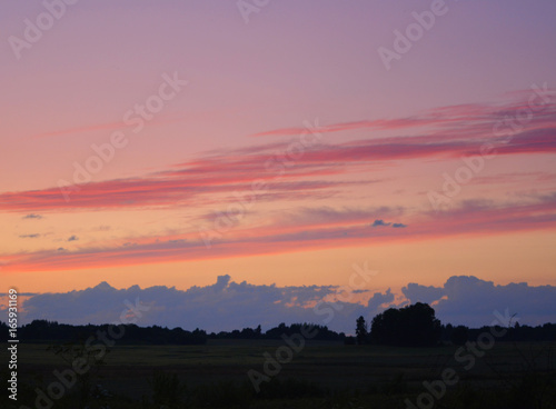 Beautiful natural gentle romantic evening landscape, background:  pastel sunset, nature © alex2016