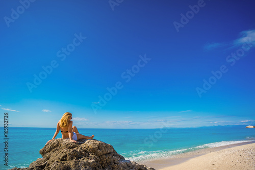 Summer vacation woman on the beach in beach © Netfalls