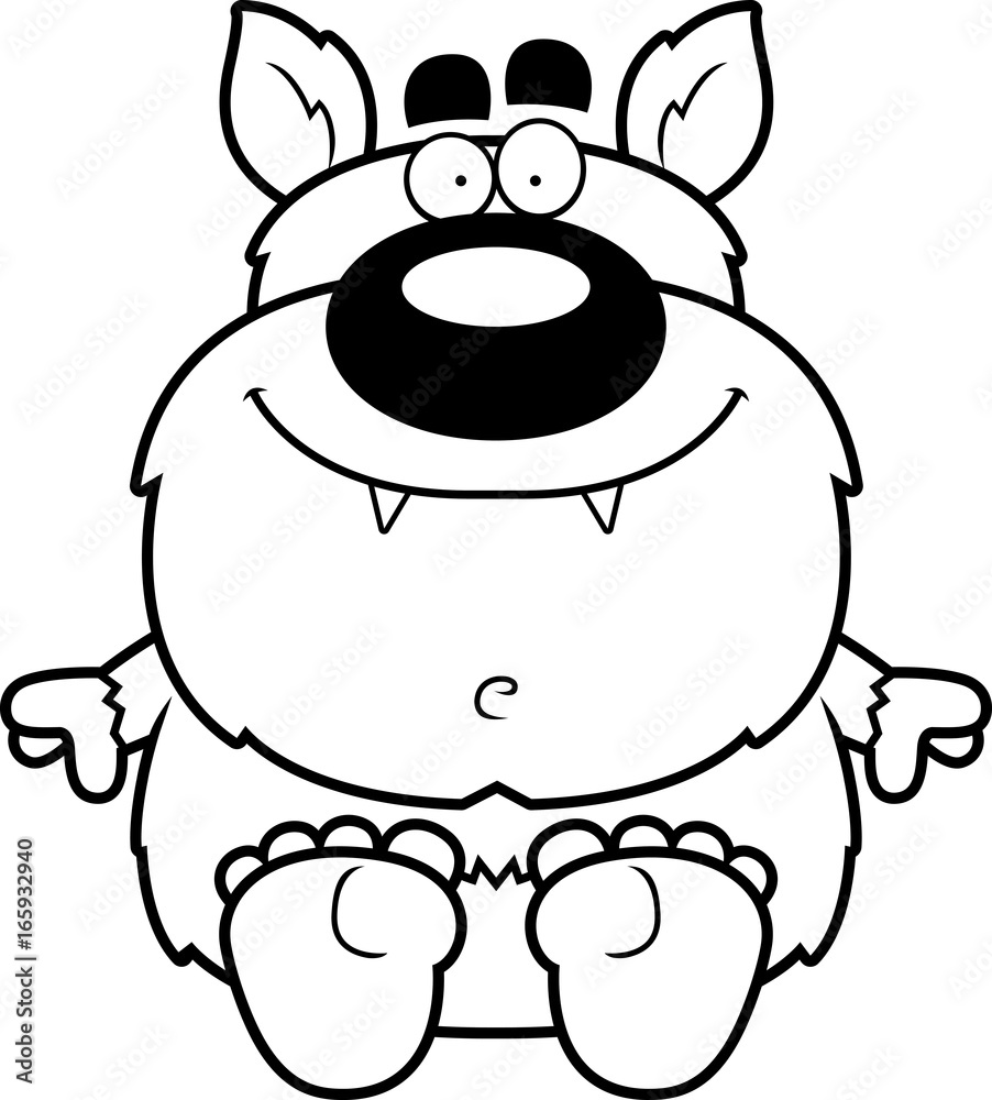 Cartoon Werewolf Sitting