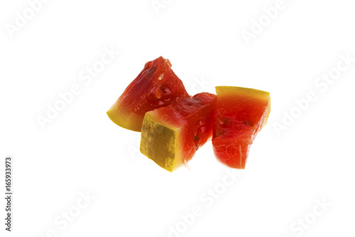 Pickled watermelon on a white background