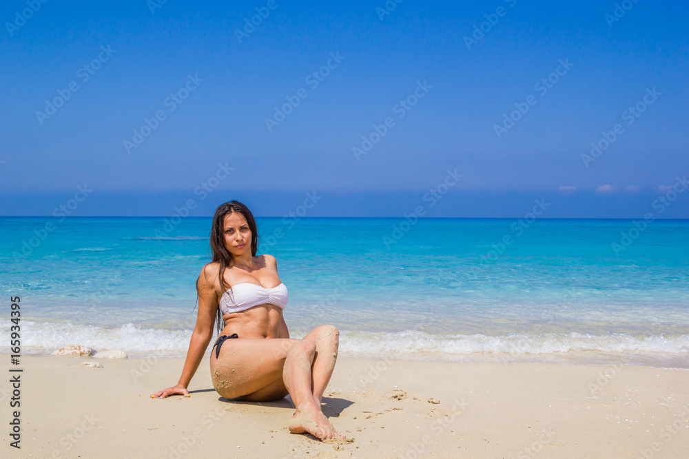 Summer vacation woman on the beach in beach