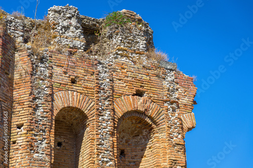 Greek theater in Taormina,Sicily ,Italy.  photo