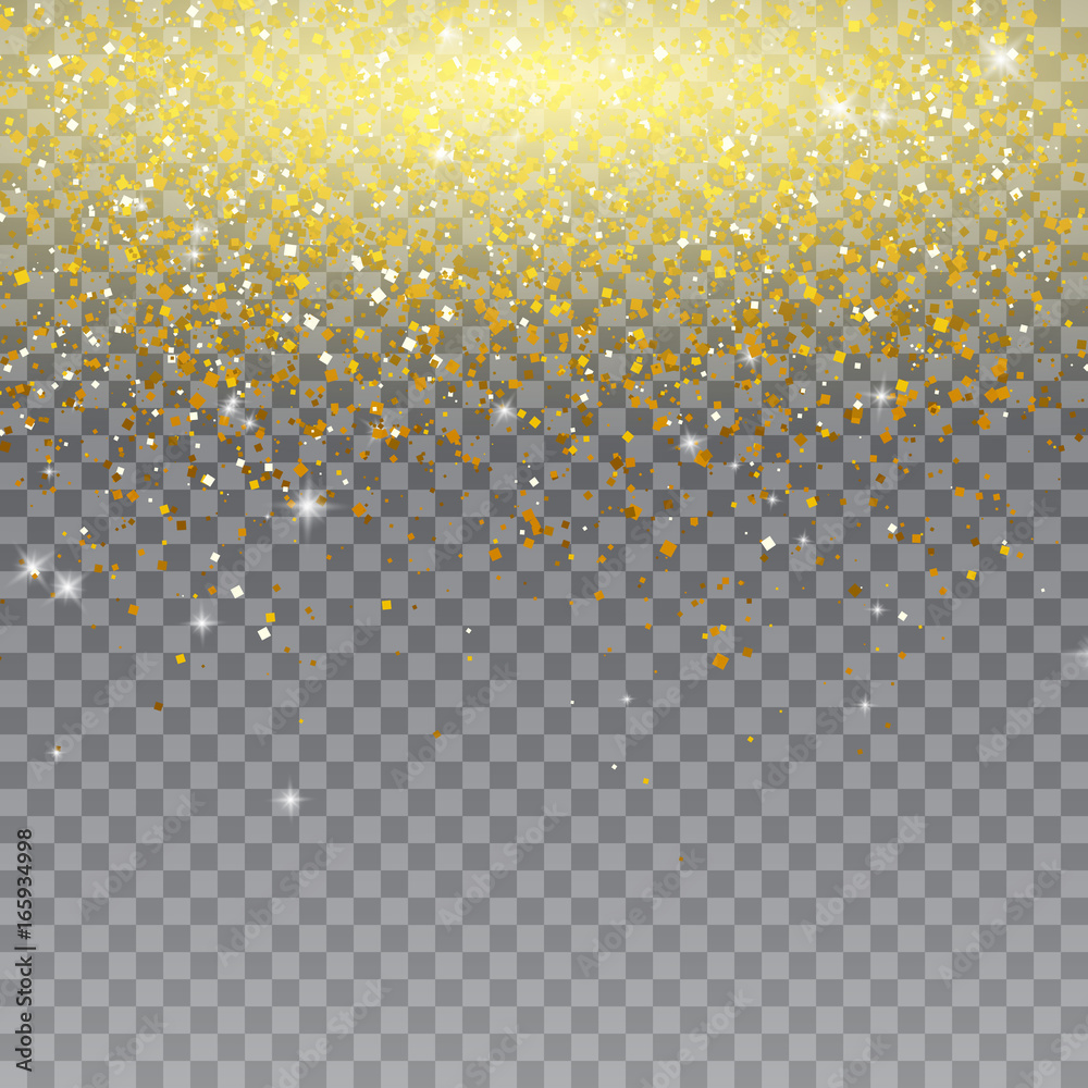 Vector gold glitter particles on transparent background. Stock Vector ...