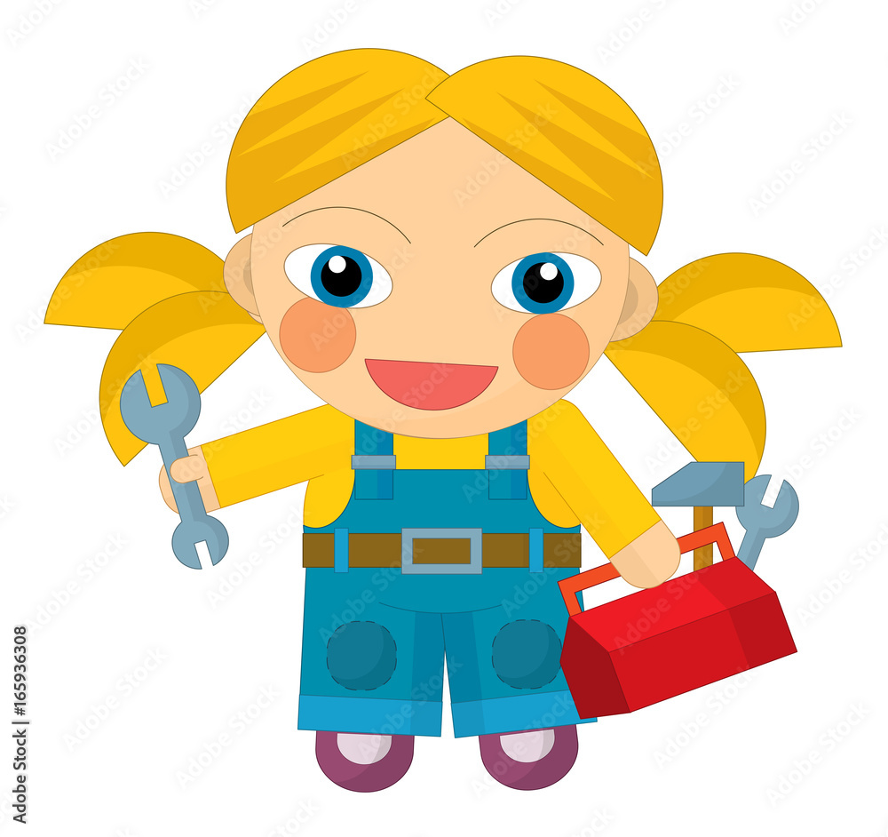 cartoon character - girl mechanic / illustration for children Stock Illustration | Adobe Stock cartoon character - girl mechanic / illustration for children Stock Illustration | Adobe Stock
