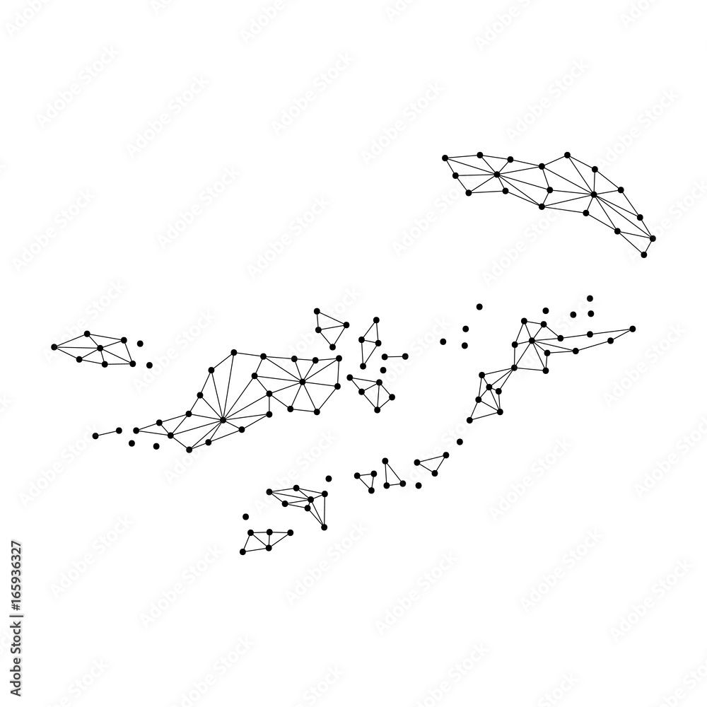British Virgin Islands map of polygonal mosaic lines network, rays and dots vector illustration. British Virgin Islands map of polygonal mosaic lines network, rays and dots vector illustration.