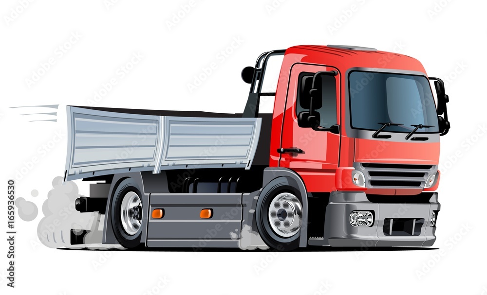 Cartoon truck. Available EPS-10 vector format separated by groups and layers with transparency effects for one-click repaint Cartoon truck. Available EPS-10 vector format separated by groups and layers with transparency effects for one-click repaint