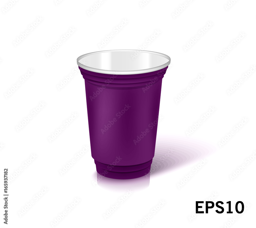 one empty disposable plastic cup for party. Vector illustration purple color dishes
one empty disposable plastic cup for party. Vector illustration purple color dishes
