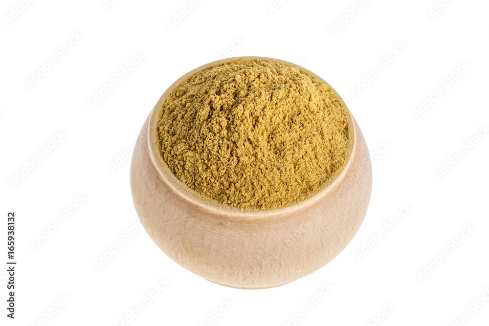 Ground ginger on a white background Ground ginger on a white background