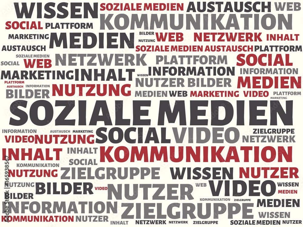 SOZIALE MEDIEN - Bilder mit Wörtern aus dem Bereich Soziale Medien, Wort, Bild, Illustration SOZIALE MEDIEN - Bilder mit Wörtern aus dem Bereich Soziale Medien, Wort, Bild, Illustration