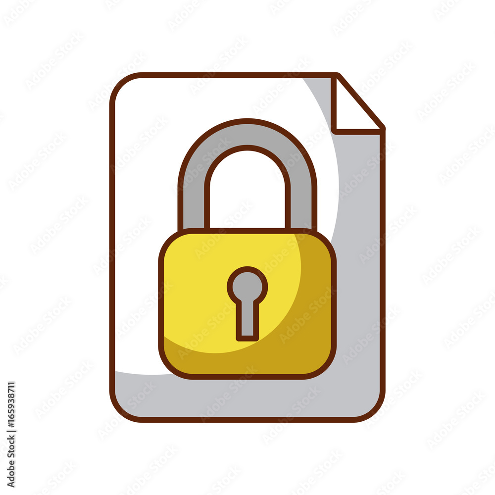 paper with safe secure padlock icon paper with safe secure padlock icon