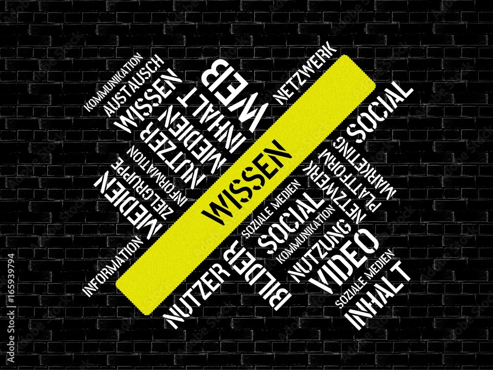 Fototapeta premium WISSEN - Bilder mit Wörtern aus dem Bereich Soziale Medien, Wort, Bild, Illustration