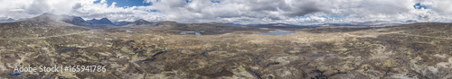 Aerial view of the amazing landscape of Rannoch Moor towards Buachaillie Etive Mor