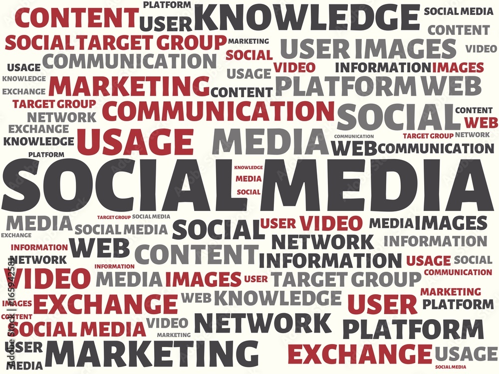 SOCIAL MEDIA - image with words associated with the topic SOCIAL MEDIA, word, image, illustration SOCIAL MEDIA - image with words associated with the topic SOCIAL MEDIA, word, image, illustration