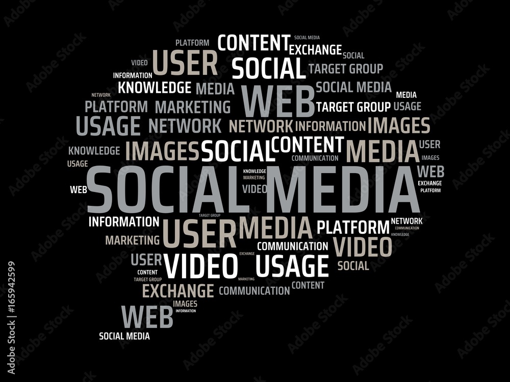 SOCIAL MEDIA - image with words associated with the topic SOCIAL MEDIA, word, image, illustration SOCIAL MEDIA - image with words associated with the topic SOCIAL MEDIA, word, image, illustration