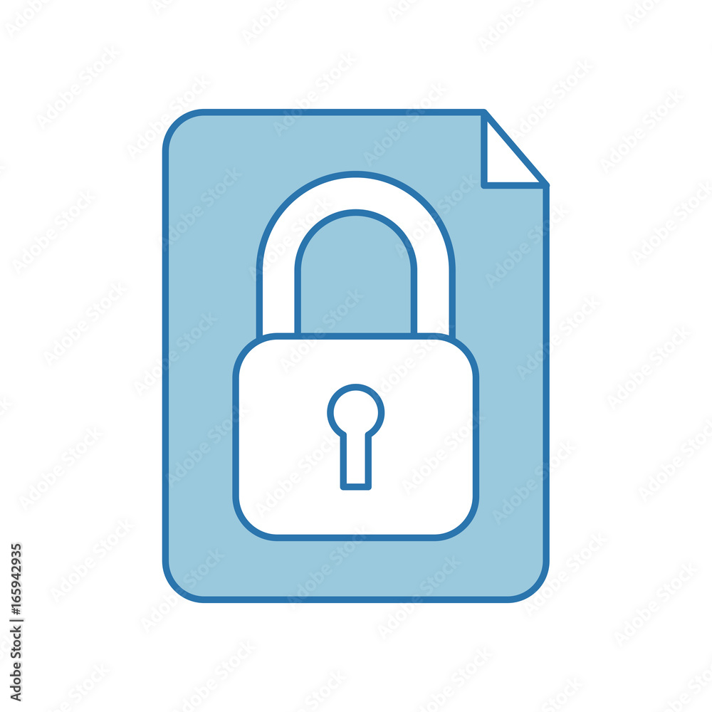 paper with safe secure padlock icon paper with safe secure padlock icon