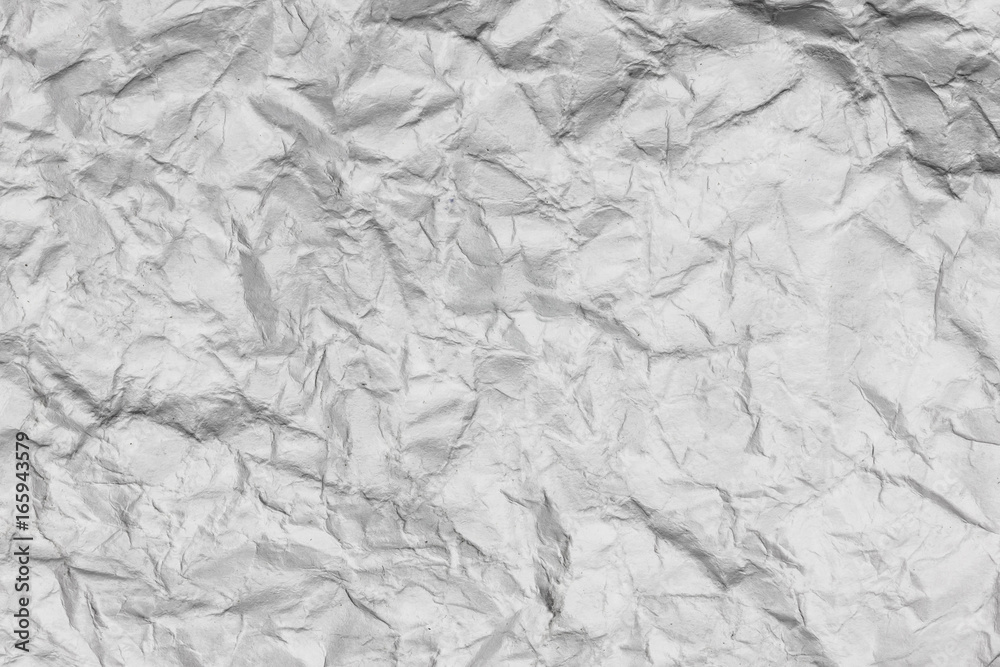Naklejka premium White gray crumpled paper background pattern.