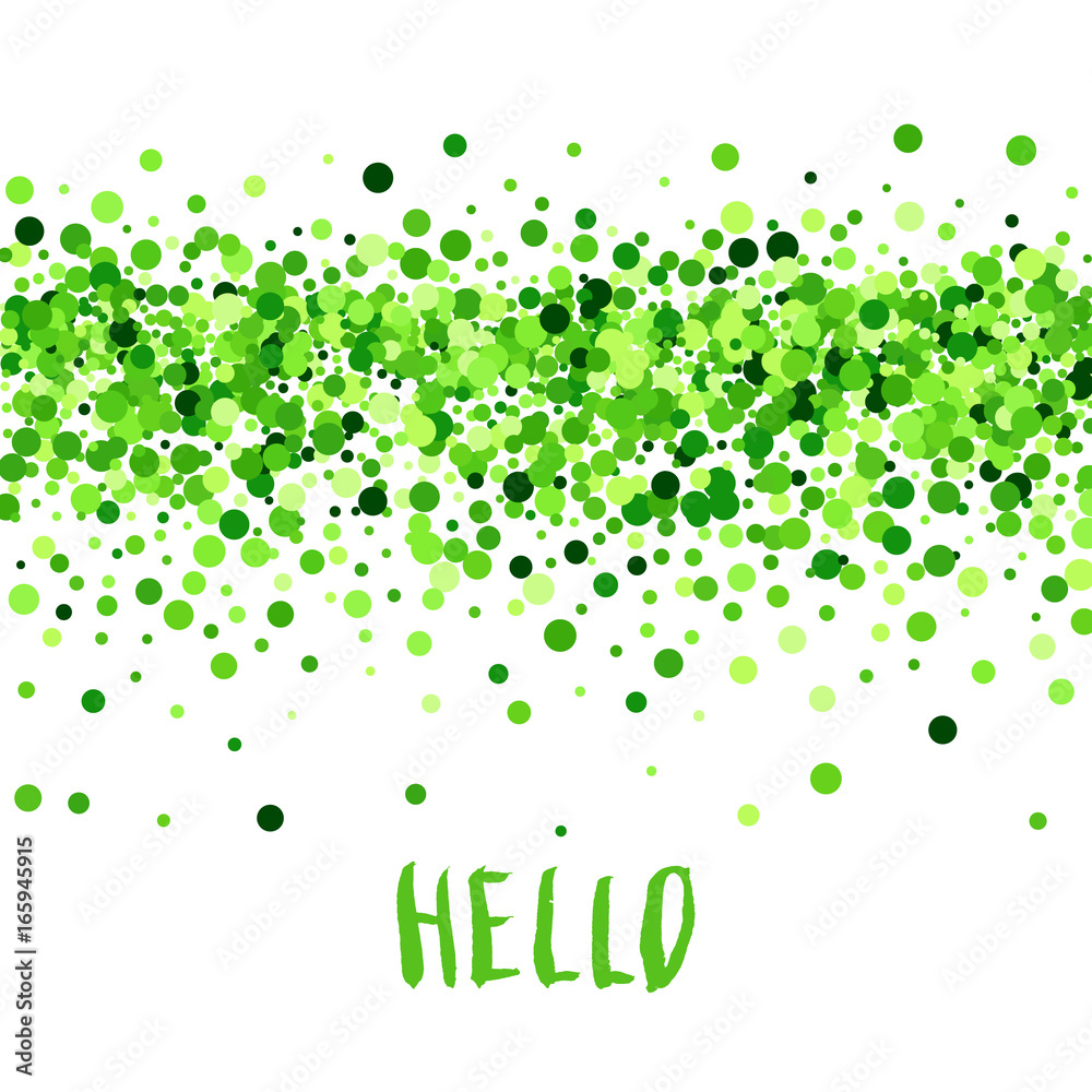 Hello summer vector creative banner with green scattered circles. All isolated and layered Hello summer vector creative banner with green scattered circles. All isolated and layered