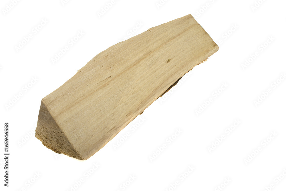 Wooden log on white background