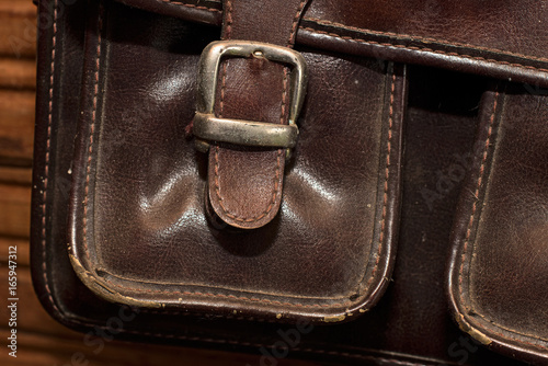 Clasp on the pocket of an old leather case
