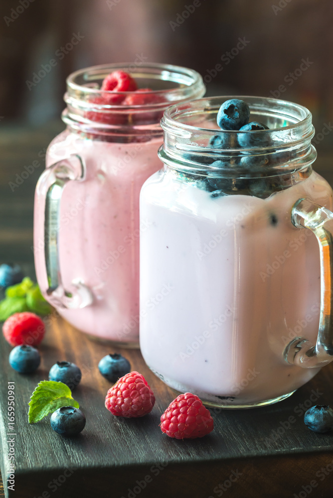 Blueberry and raspberry smoothies Blueberry and raspberry smoothies