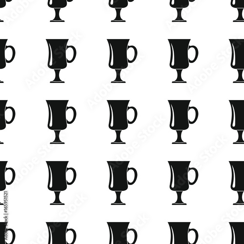 Goblet seamless pattern vector illustration background. Black silhouette goblet stylish texture. Repeating wineglass seamless pattern background for kitchen design and web