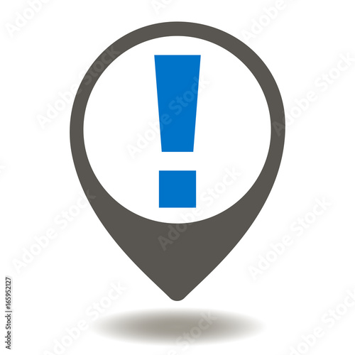 Pointer Exclamation Attention Place Icon Vector. Location Warning Illustration. Navigation Risk Sign.
