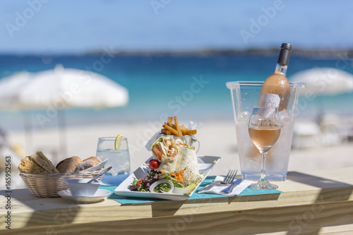 Detail lunch, dessert from Orient Bay in Saint Martin photo