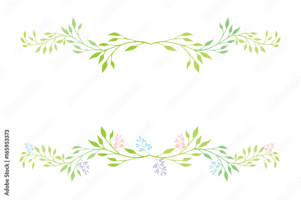Green floral borders