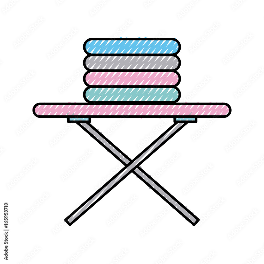 ironing board with pile of clothes ironing board with pile of clothes