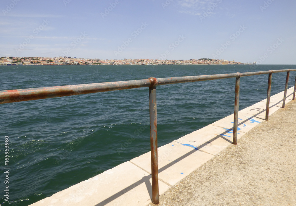 Lisbon's cityscape viewed from Cacilhas, Almada