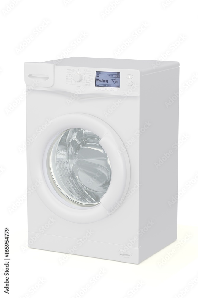 3d illustration of a washing machine on a white background
