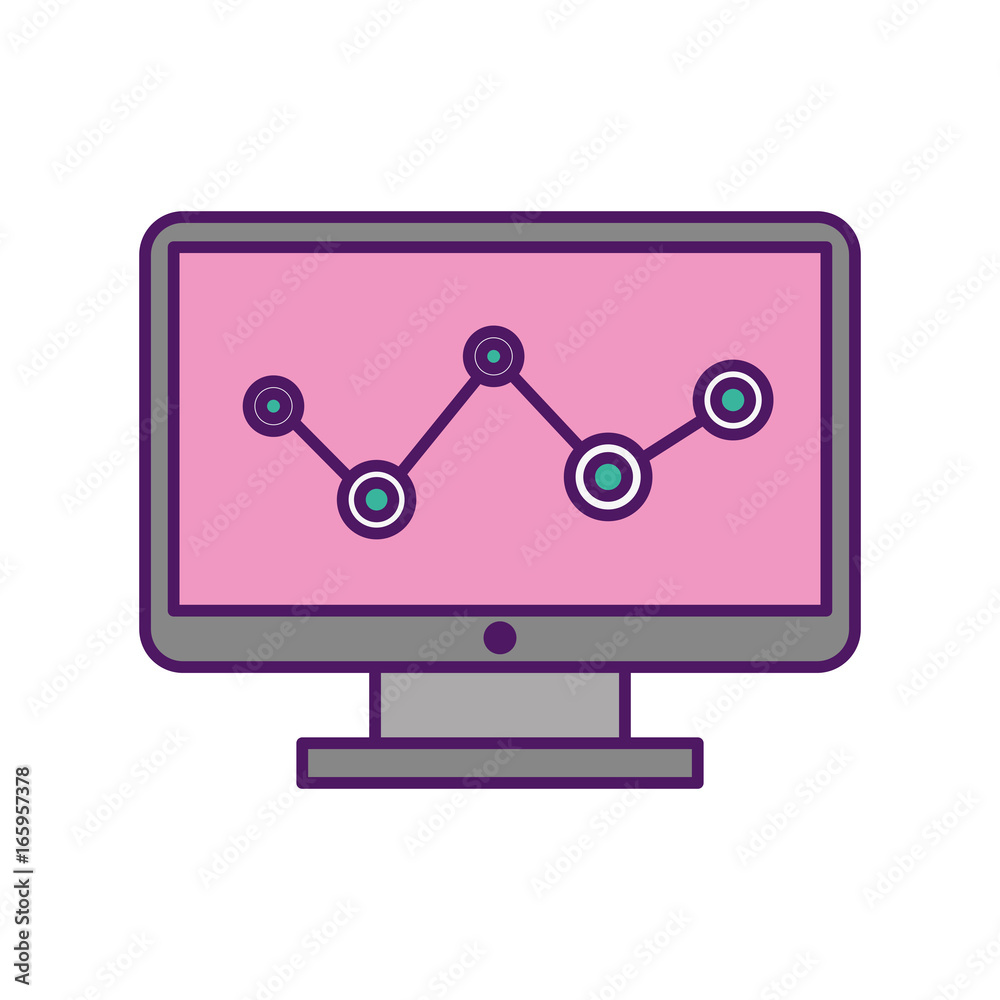 computer desktop with statistics computer desktop with statistics