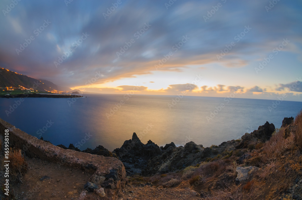 Sunset over the Atlantic coast of Tenerife, Icod de los Vinos