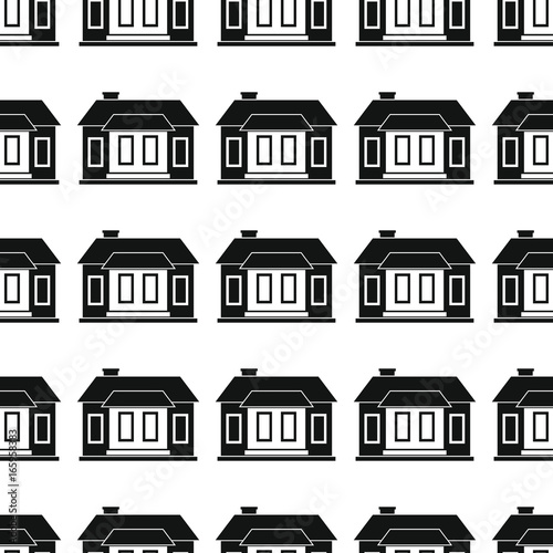 House town seamless pattern vector illustration background. Black silhouette house stylish texture. Repeating house seamless pattern background for architecture design and web