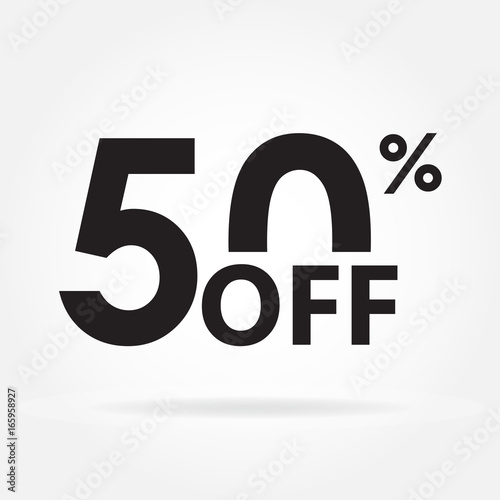50% off. Sale and discount price sign or icon. Sales design template. Shopping and low price symbol. Vector illustration.