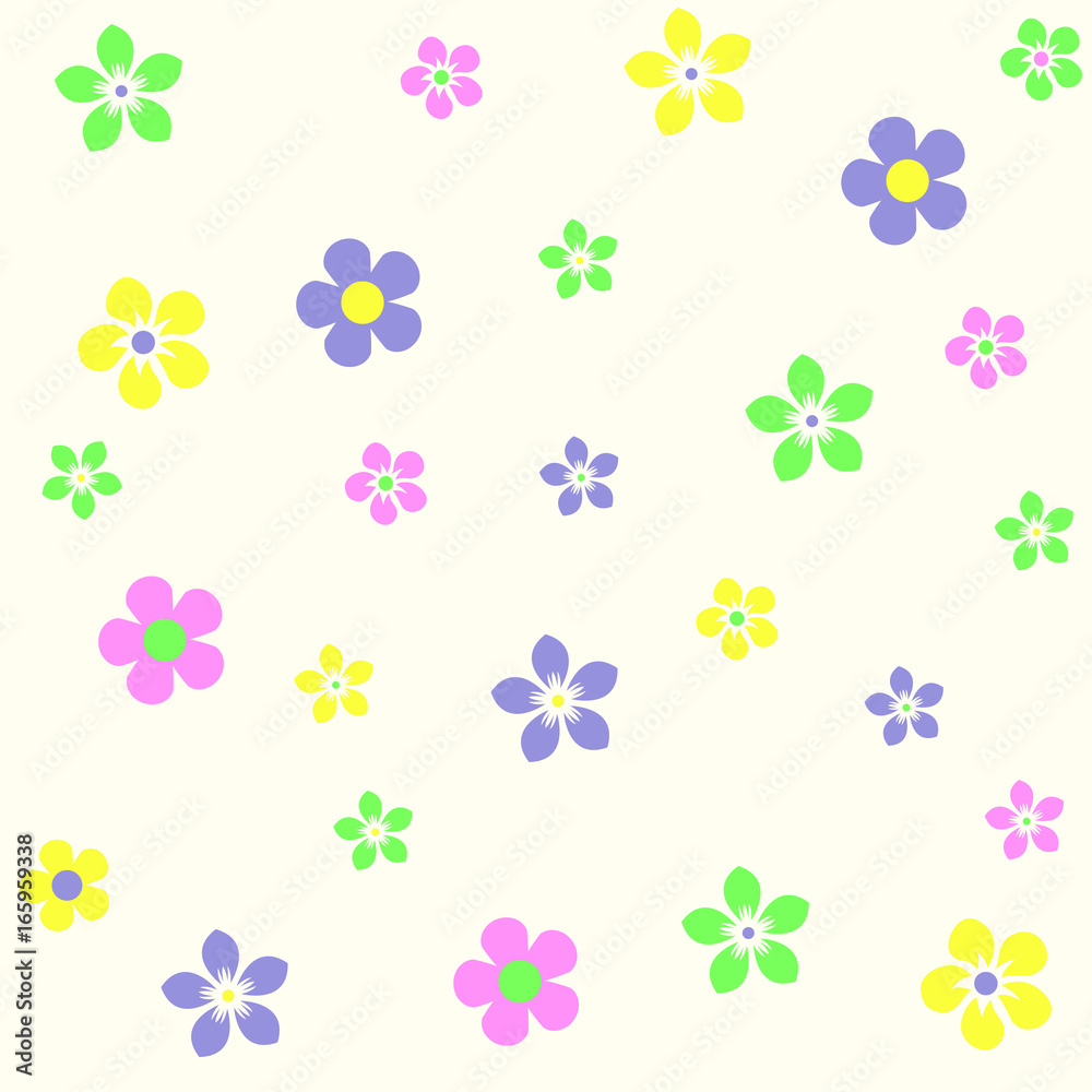 Floral pattern. Colorful flower background. Vector illustration.
