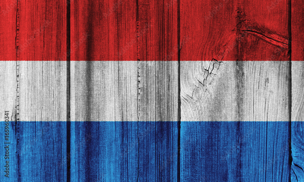 Luxembourg flag painted on wooden wall for background Luxembourg flag painted on wooden wall for background