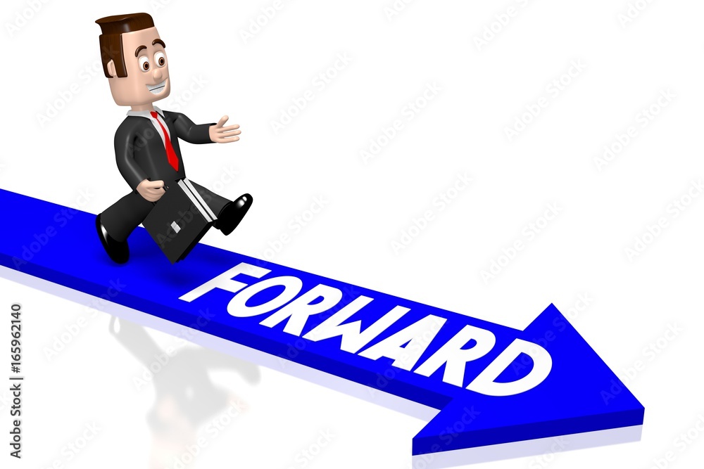 3D businessman - forward concept 3D businessman - forward concept