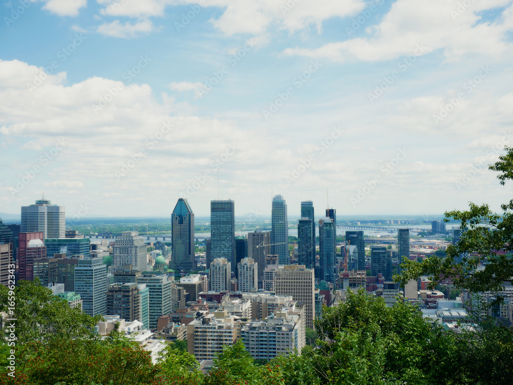 Aerial view of the downtown of Montreal, Canada