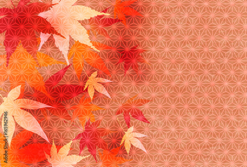 紅葉　秋　和紙　背景