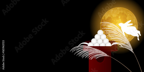 月　うさぎ　十五夜　背景 