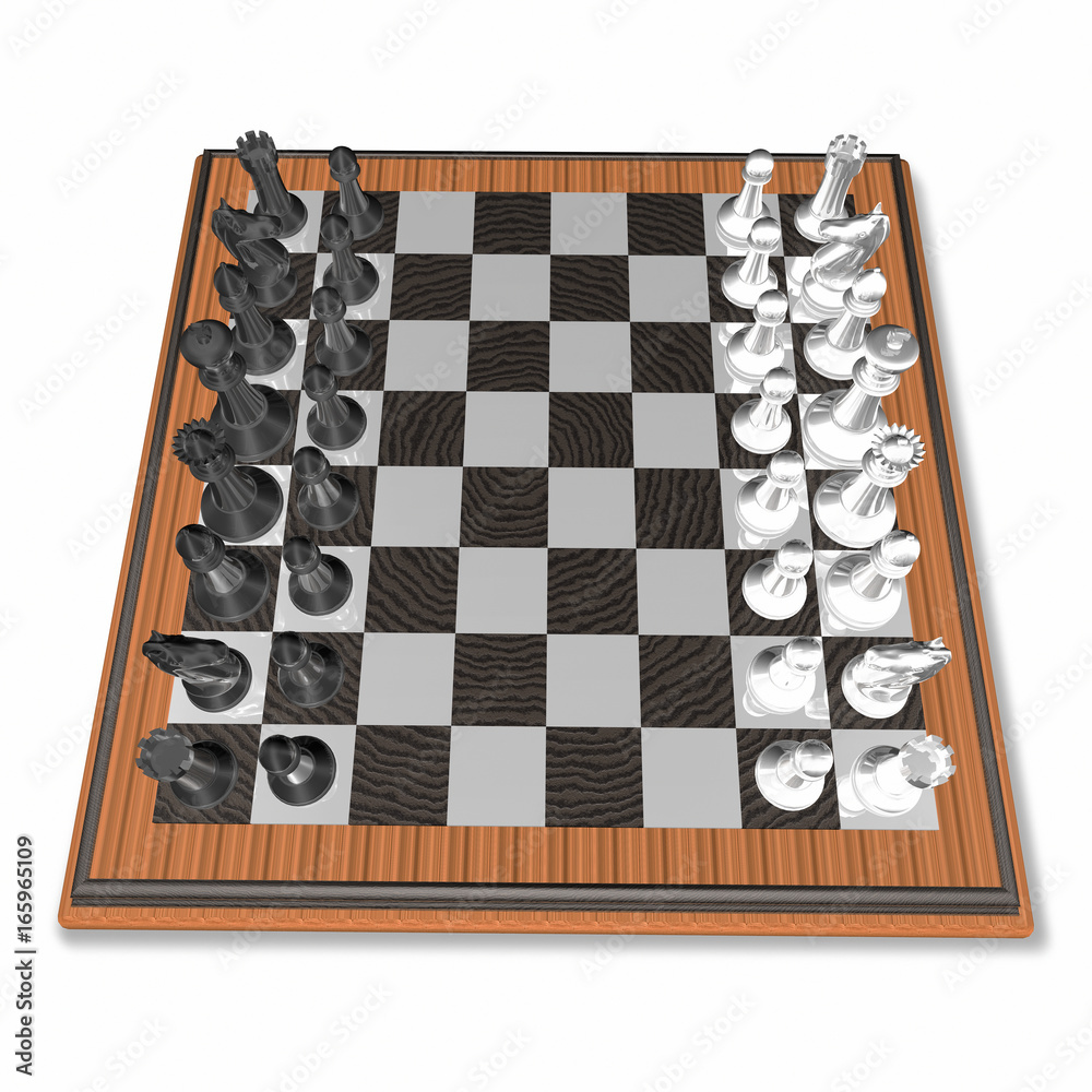 3d two color chessmans on the chessboard 3d two color chessmans on the chessboard