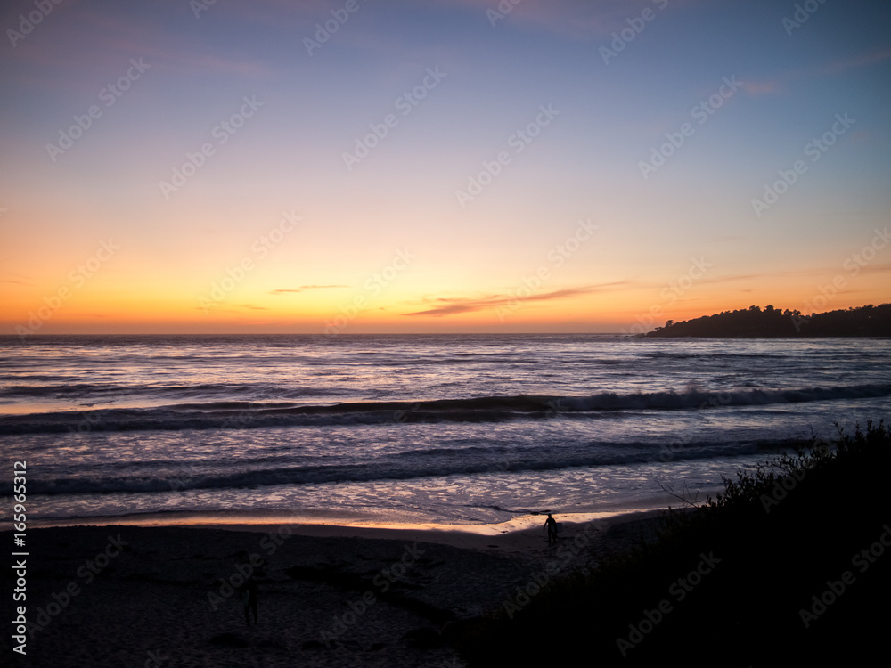Sunset in Carmel beach