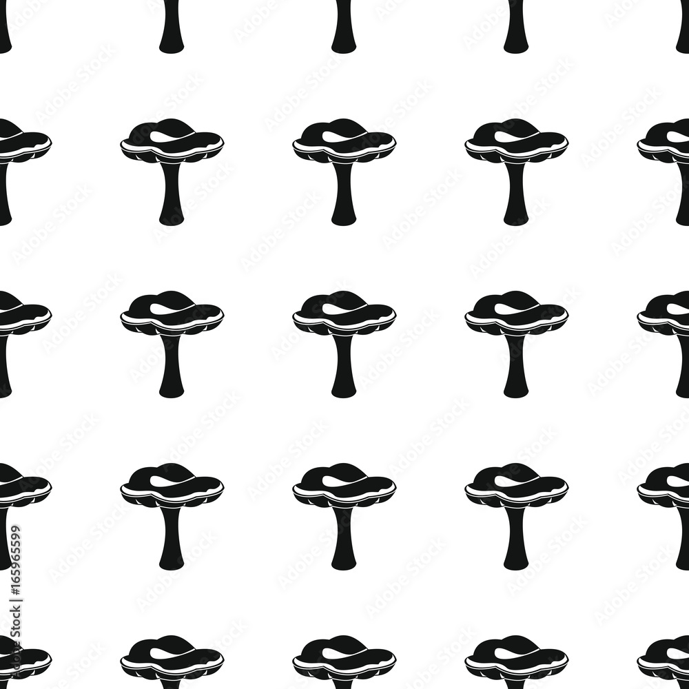 Edible mushroom seamless pattern vector illustration background. Black silhouette mushroom stylish texture. Repeating mushroom seamless pattern background for food design and web Edible mushroom seamless pattern vector illustration background. Black silhouette mushroom stylish texture. Repeating mushroom seamless pattern background for food design and web