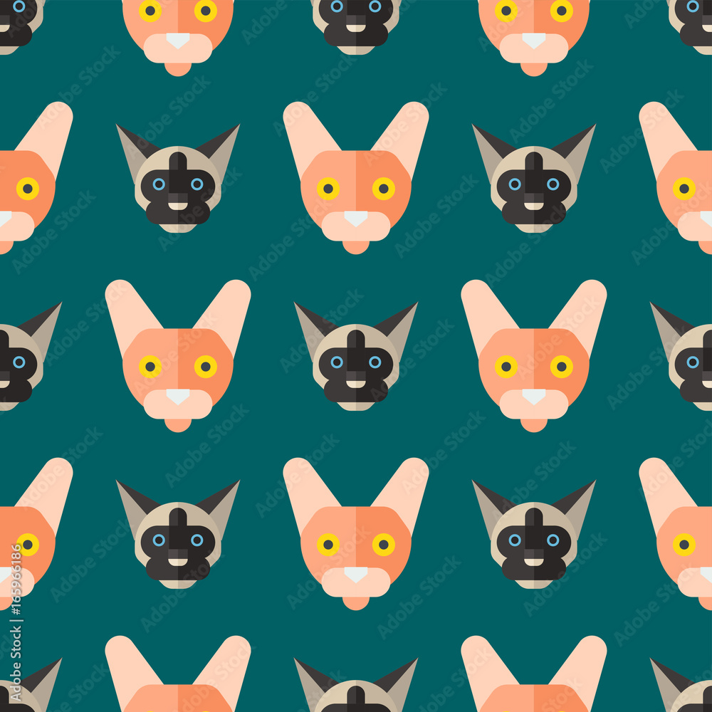 Cats vector illustration cute animal seamless pattern funny decorative kitty characters feline domestic trendy pet kitten Cats vector illustration cute animal seamless pattern funny decorative kitty characters feline domestic trendy pet kitten