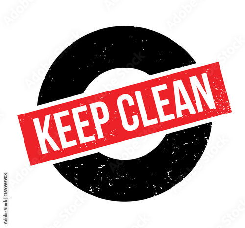 Keep Clean rubber stamp. Grunge design with dust scratches. Effects can be easily removed for a clean, crisp look. Color is easily changed.