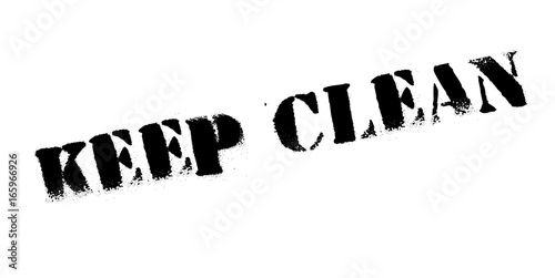 Keep Clean rubber stamp. Grunge design with dust scratches. Effects can be easily removed for a clean, crisp look. Color is easily changed.