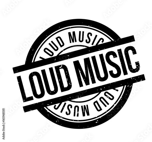 Loud Music rubber stamp. Grunge design with dust scratches. Effects can be easily removed for a clean, crisp look. Color is easily changed.