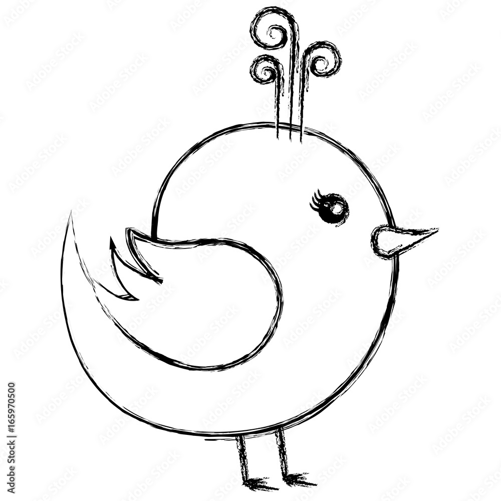 Obraz premium cute bird drawing icon
