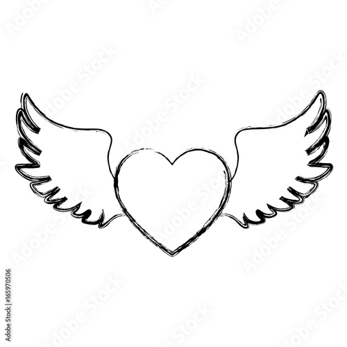 heart love with wings